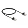 Kabel sieciowy RJ45 męsko-męski z zabezpieczeniem przegięcia Cat.6A 1m czarny Delock 87016