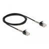 Kabel sieciowy RJ45 męsko-męski z zabezpieczeniem przegięcia Cat.6A 2m czarny Delock 87018