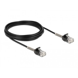 Kabel męski RJ45 do męskiego RJ45 z zabezpieczeniem przegięcia Cat.6A 5m czarny Delock 87021