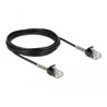 Kabel sieciowy RJ45 męsko-męski z zabezpieczeniem przegięcia Cat.6A 5m czarny Delock 87021