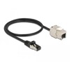 Kabel męski RJ45 do modułu Keystone RJ45 żeński Cat.6A 50cm czarny Delock 87025