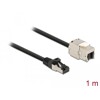 Kabel męski RJ45 do modułu Keystone RJ45 żeński Cat.6A 1m czarny Delock 87027