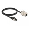 Kabel męski RJ45 do modułu Keystone RJ45 żeński Cat.6A 1m czarny Delock 87027