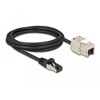 Kabel męski RJ45 do modułu Keystone RJ45 żeński Cat.6A 2m czarny Delock 87028