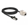 Kabel sieciowy RJ45 męski do modułu Keystone RJ45 żeński Cat.6A 2m czarny Delock 87028