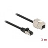 Kabel sieciowy RJ45 męski do modułu Keystone RJ45 żeński Cat.6A 3m czarny Delock 87029