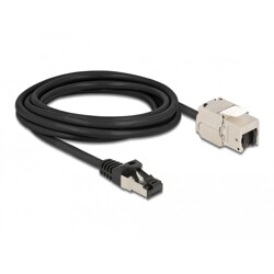 Kabel męski RJ45 do modułu Keystone RJ45 żeński Cat.6A 3m czarny Delock 87029
