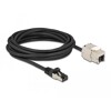 Kabel męski RJ45 do modułu Keystone RJ45 żeński Cat.6A 5m czarny Delock 87030