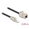 Kabel RJ45 męski do montażu na miejscu na RJ45 żeński moduł Keystone Cat.6A 25cm Delock 87203