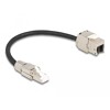 Kabel RJ45 męski do montażu na miejscu na RJ45 żeński moduł Keystone Cat.6A 25cm Delock 87203