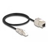 Kabel RJ45 męski do montażu na miejscu na RJ45 żeński moduł Keystone Cat.6A 50cm Delock 87204