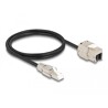Kabel RJ45 męski do montażu na miejscu na RJ45 żeński moduł Keystone Cat.6A 1m Delock 87206