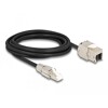 Kabel RJ45 męski do montażu na miejscu na RJ45 żeński moduł Keystone Cat.6A 3m Delock 87239