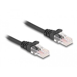 Spiralny kabel sieciowy RJ45 męski na męski Cat.5e 1m czarny Delock 87992