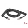 Spiralny kabel sieciowy RJ45 męski na męski Cat.5e 2m czarny Delock 87993
