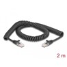 Spiralny kabel sieciowy RJ45 męski na męski Cat.5e 2m czarny Delock 87993