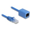 Kabel sieciowy spiralny RJ45 męski na żeński Cat.6 UTP 0,6m do 1,2m niebieski Delock 90365