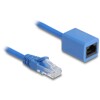Kabel sieciowy spiralny RJ45 męski na żeński Cat.6 UTP 0,8 m do 1,8 m niebieski Delock 90366