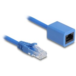 Kabel sieciowy spiralny RJ45 męski na żeński Cat.6 UTP 0,8 m do 1,8 m niebieski Delock 90366 Kabel sieciowy spiralny RJ45 męski na żeński Cat.6 UTP 0,8 m do 1,8 m niebieski Delock 90366