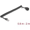 Kabel sieciowy spiralny RJ45 męski na żeński Cat.5e UTP 0,8m do 2m czarny Delock 90670