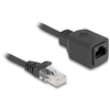 Kabel sieciowy spiralny RJ45 męski na żeński Cat.5e UTP 0,8m do 2m czarny Delock 90670