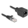 Kabel sieciowy spiralny RJ45 męski na żeński Cat.5e UTP 0,8m do 2m czarny Delock 90670