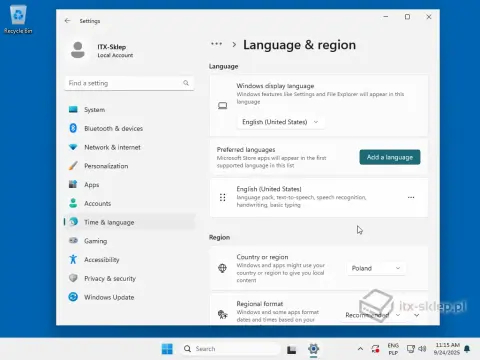 Instalacja polskiej wersji językowej w Windows 11 IoT LTSC 2024