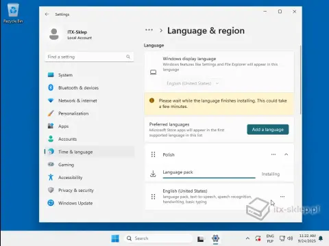 Instalacja polskiej wersji językowej w Windows 11 IoT LTSC 2024