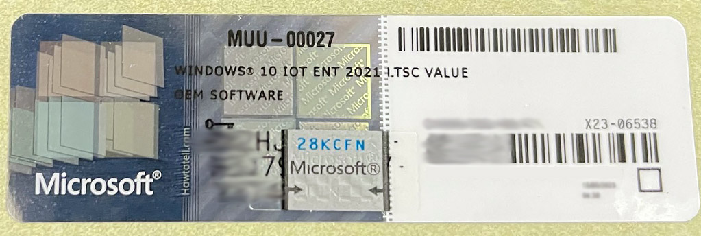 Sticker Windows 10 IoT LTSC 2021 Value