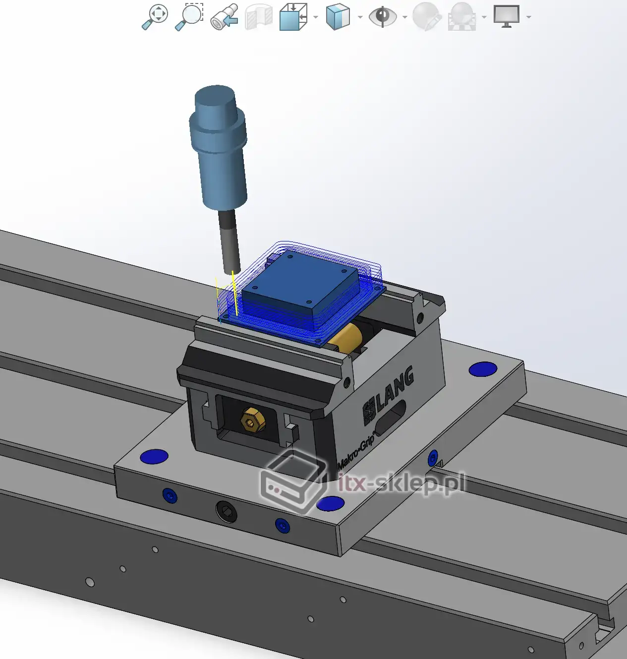 Programowanie ścieżek CNC w CAM – blok aluminiowy Ścieżki narzędzia w programie CAM dla bloku chłodzącego CPU