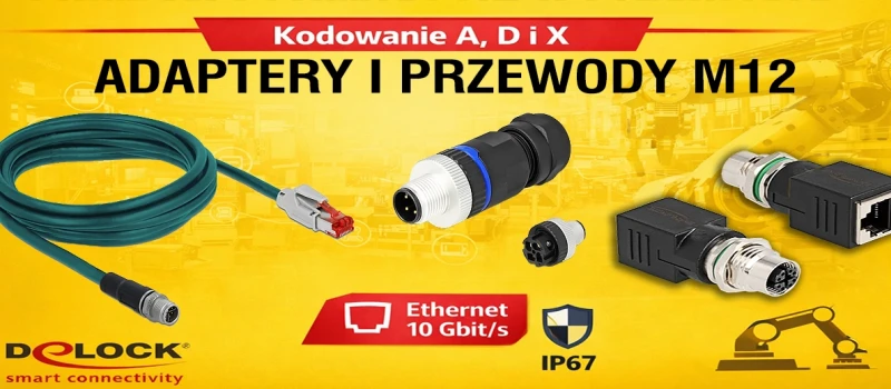 Adapter M12 w automatyce i sieciach przemysłowych – wybór kodowania A, D lub X